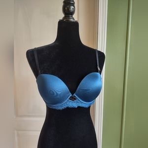 La SENZA Teal Blue Satin BraSize 34C
